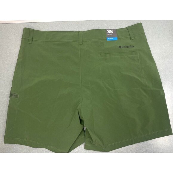COLUMBIA  Men's Omni Shade 7" Active Shorts Size 38 Green sun protection UPF 50 - Picture 2 of 14
